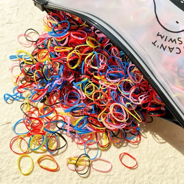500/1000/2000pcs Girls Colourful Disposable Rubber Band Hair Ties Headband Children Ponytail Holder Bands Kids Hair Accessories - Image 29