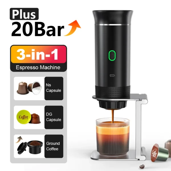 Wireless Electric Portable Espresso Coffee Machine for Car & Home Camping Coffee Maker 3-in-1 Capsule Powder Travel Coffee Maker - Image 13