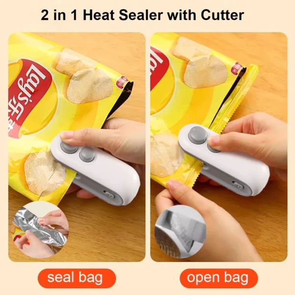 Mini Heat Bag Sealing Machine Package Sealer Bags Plastic Food Sealer Clip Bag Handheld Sealer Food Packaging Heat Sealer - Image 3