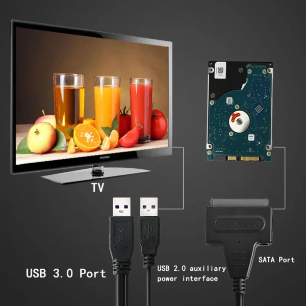 SATA to USB 3.0 / 2.0 Cable Up to 6 Gbps for 2.5 Inch External HDD SSD Hard Drive SATA 3 22 Pin Adapter USB 3.0 to Sata III Cord - Image 18