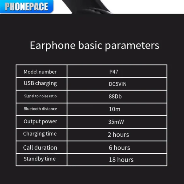 Stereo P47 Headset 5.0 Bluetooth Headset Folding Series Wireless Sports Game Headset for iPhone XiaoMi - Image 15