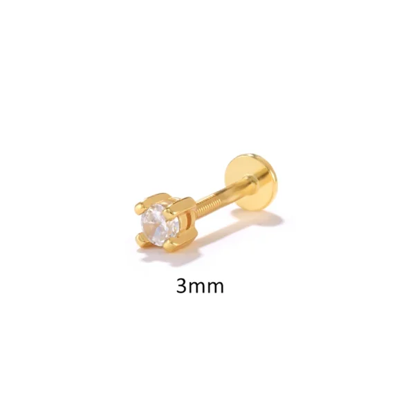 Aide 925 Sterling Silver 1PC Flat End Piercing Jewelry For Women Zircon Evil Eye Lightning Sphere Stud Earrings Labret Lip Ring - Image 18