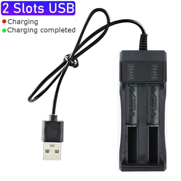 18650 Battery Charger 1/2/4 Slots Dual 18650 Charging 3.7V  Rechargeable Lithium Battery USB Charger For 16340 14500 18650 - Image 8