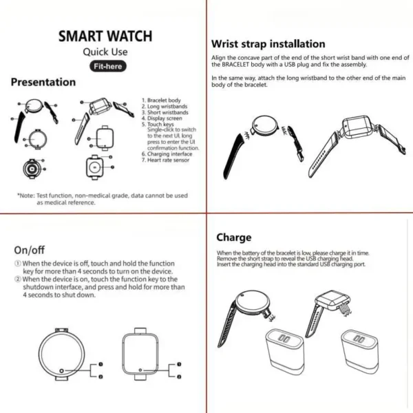 Smart Watch Sport Fitness Bracelet Control Music Message Display Pedometer Bluetooth Connect Smartwatch 116 Alarm Clock Weather - Image 12