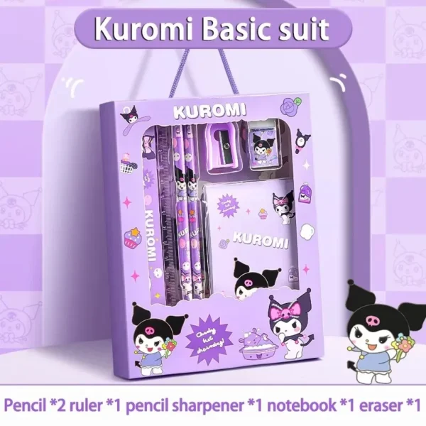 Sanrio 12PCS Kuromi Stationery Set Cinnamoroll My Melody Pencils Erasers Rulers Student School Supplies Study Stationery Gifts - Image 5