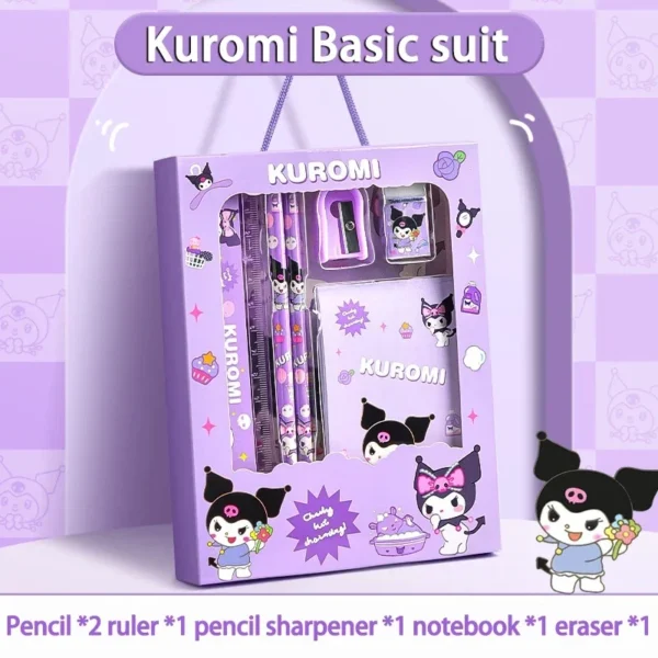 Sanrio 12PCS Kuromi Stationery Set Cinnamoroll My Melody Pencils Erasers Rulers Student School Supplies Study Stationery Gifts - Image 8