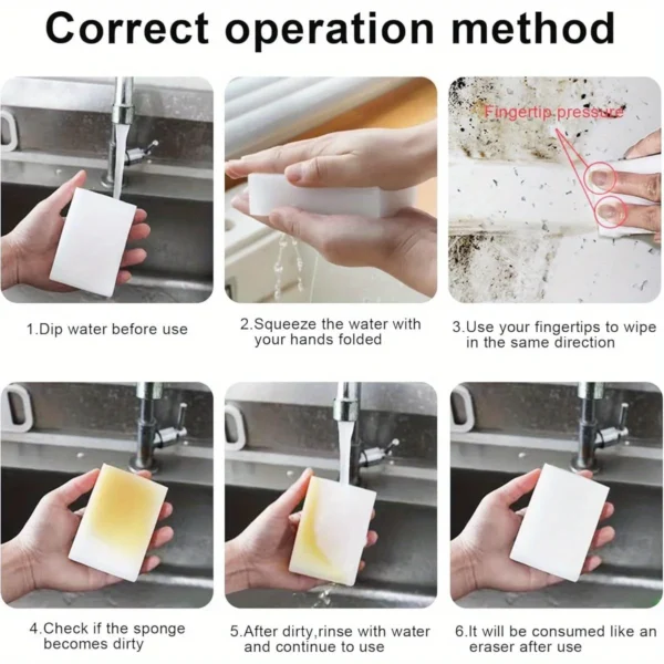 20Pcs Sponge Eraser Melamine Sponge Cleaner Kitchen Cleaning Sponge For Dish Wash Household Bathroom Cleaning Tools 100x60x20MM - Image 5