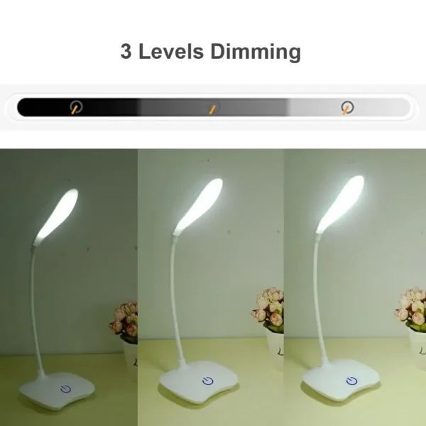 LED Desktop Desk Lamp USB Rechargeable Lighting Eye Protection Room Night Light Bedroom Bedside Student Reading Lamp - Image 5