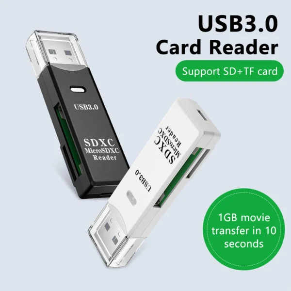 2 in 1 USB 3.0 Card Reader Micro TF sd card Reader usb adapter High Speed Cardreader TF Memory card For PC Laptop Accessories - Image 2