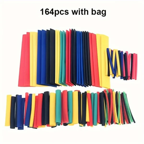 164/560pcs Polyolefin Heat Shrink Tubing Set 2:1 Shrink Ratio for Wires Cables Multicolor Sleeves - Image 4