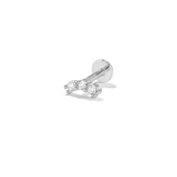 Aide 925 Sterling Silver 1PC Flat End Piercing Jewelry For Women Zircon Evil Eye Lightning Sphere Stud Earrings Labret Lip Ring - Image 12