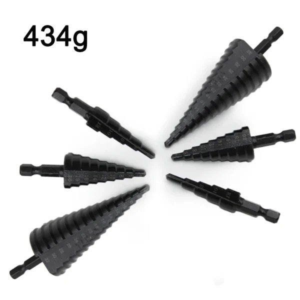 Hexagonal shank straight groove black step drill bit 3-12/4-12/4-20/4-32mm reaming step drill tower drill tool set - Image 7