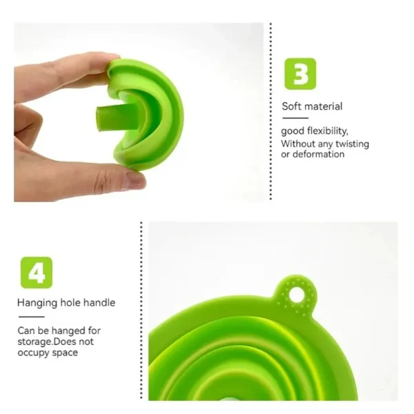 Car Engine Funnel Universal Silicone Liquid Funnel Washer Fluid Change Foldable Portable Auto Engine Oil Petrol Change Funnels - Image 3