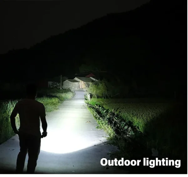 High Strong Power Led Flashlights 2000LM Tactical Torch with Display Light USB Charging Camping Fishing Emergency Zoom Lantern - Image 24