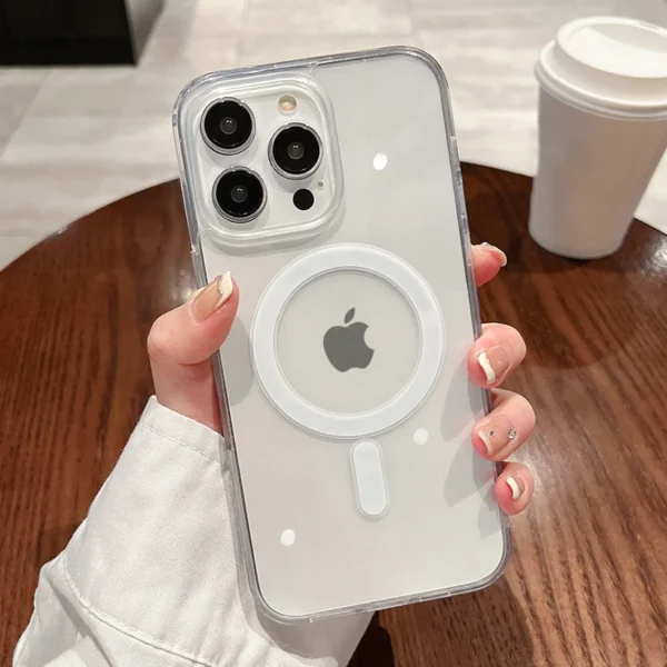 For Magesafe Magnetic Transparent Wireless Charge Case For iPhone 11 12 13 14 15 16 Pro Max Plus Mini X 7 8 Shockproof PC Cover - Image 7