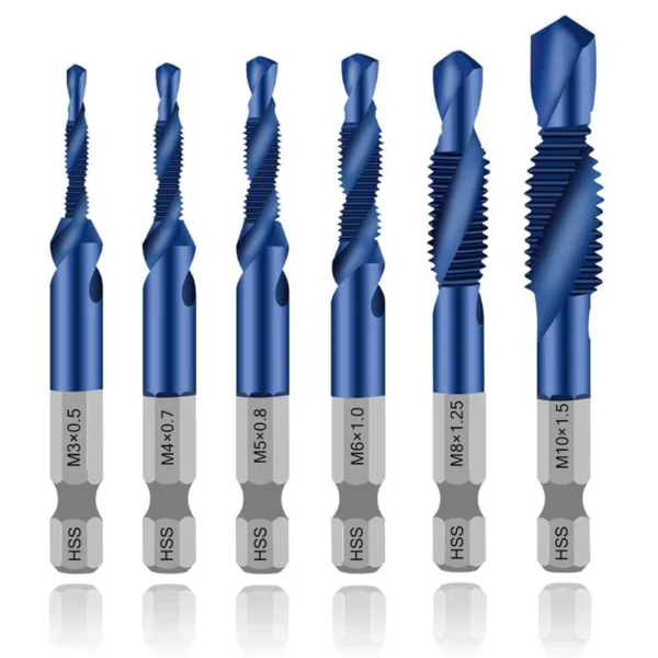 Hex Shank Titanium Plated HSS Screw Thread Metric Tap Drill Bits Screw Machine Compound Tap M3 M4 M5 M6 M8 M10 Hand Tools - Image 20