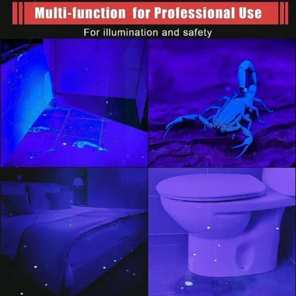 395nm UV Flashlight Ultraviolet Torch With Pen Clip Portable Violet Light Pet Urine Scorpion Detector UV Lamp Use AAA Batteries - Image 6