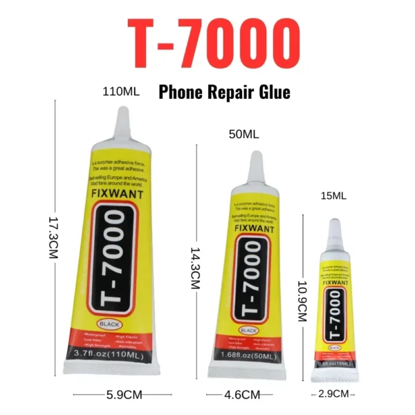 T7000 Black Soft Adhesive T-7000 Computer Cell Phone Touch Screen Repair Frame Anti-vibration Universal Glue 15/50/110ML - Image 10