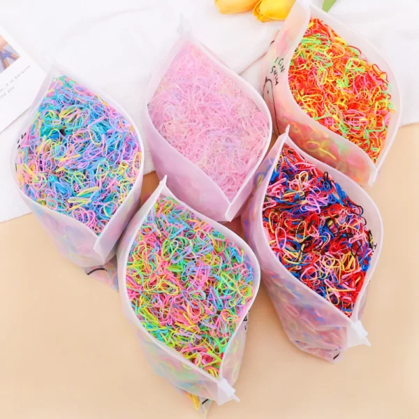 500/1000/2000pcs Girls Colourful Disposable Rubber Band Hair Ties Headband Children Ponytail Holder Bands Kids Hair Accessories - Image 44