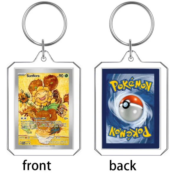Anime Cartoon Card Acrylic Keychain Van Gogh Museum Pikachu Charizard Squirtle Collection Creative Pendant Charm Accessories Toy - Image 18