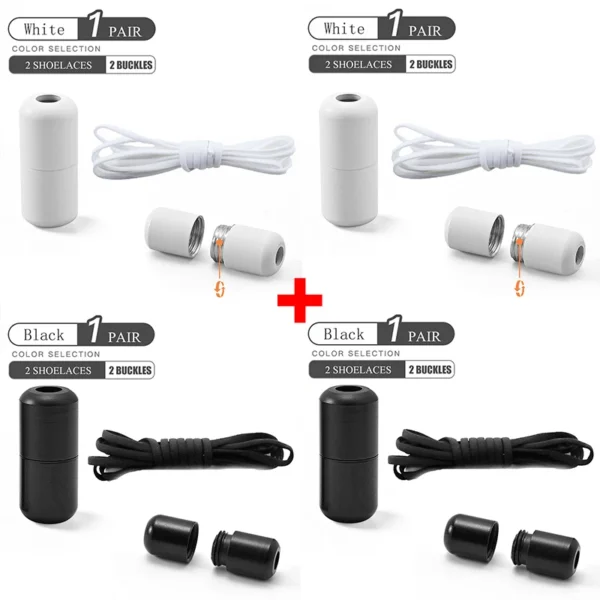 Elastic No Tie Shoelaces Semicircle Shoe Laces For Kids and Adult Sneakers Shoelace Quick Lazy Metal Lock Laces Shoe Strings - Image 17