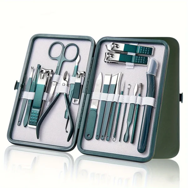 Professional 7/10/12/18 Piece Nail Care Kit Stainless Steel Manicure & Pedicure Set Nail Clipper Set with Travel Case - Image 7