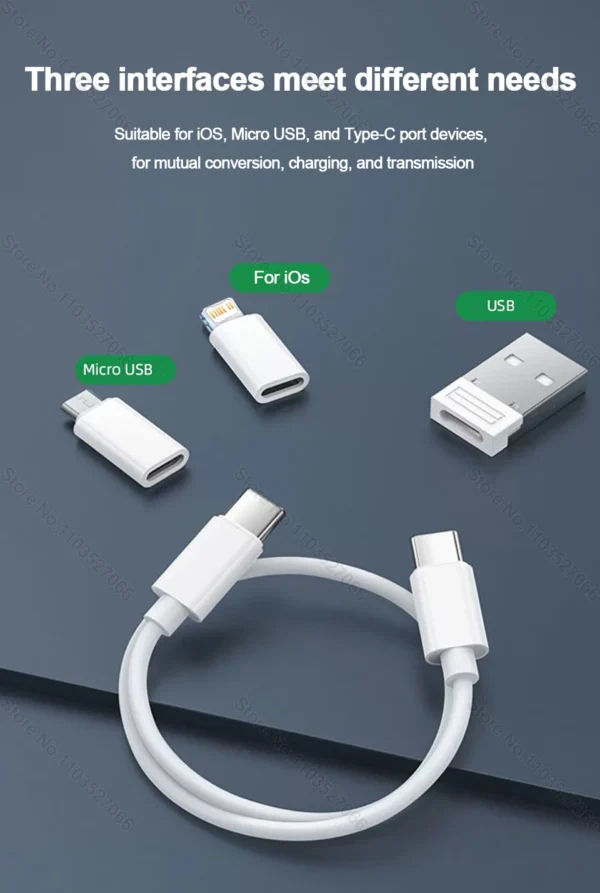 PD 60W Multifunctional USB Type C Data Cable Set Fast Charging For IPhone Xiaomi Charger Storage Box Adapter Card Pin Travel Box - Image 19