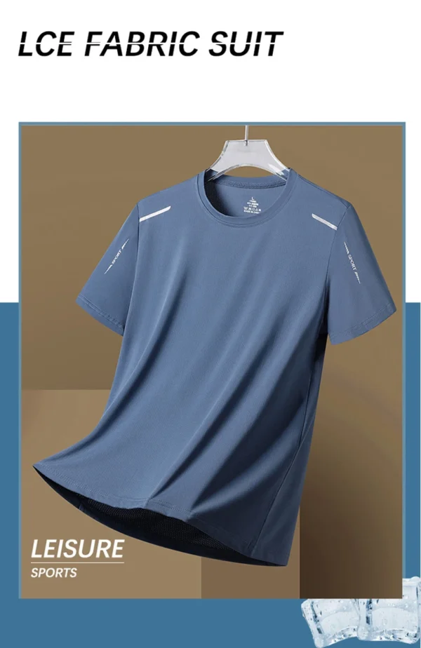 CHRLCK Men's Running Quick Drying T-shirts Breathable Hiking Fishing Tees Soft Elasticity Outdoor Sports Short Shirt Summer - Image 12