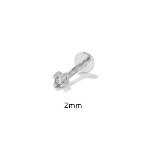 Aide 925 Sterling Silver 1PC Flat End Piercing Jewelry For Women Zircon Evil Eye Lightning Sphere Stud Earrings Labret Lip Ring - Image 8