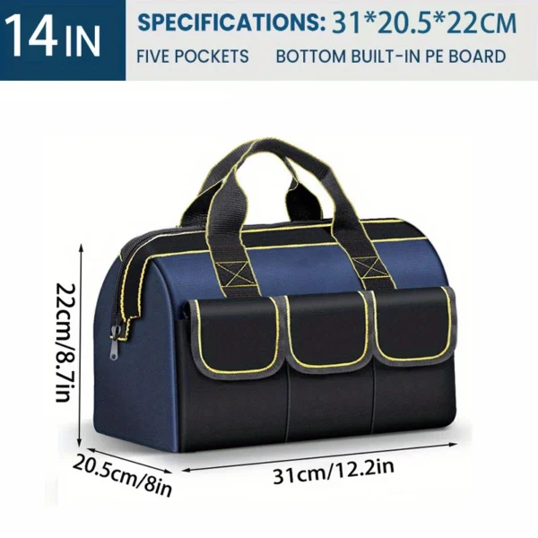 New 14in/20in Electrician Tool Bag 1680D Oxford Cloth Wear-resistant Multi-Pocket Waterproof High Capacity Storage Hand Bag - Image 7