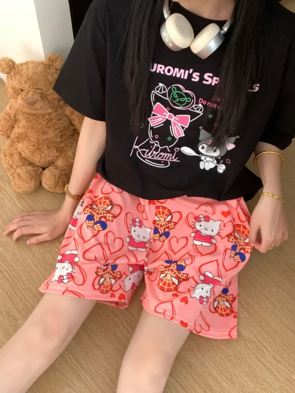 New KT Pajama Pants Woman Kawaii Home Shorts Summer Anime Loose Elastic Waist Girls Sleeping Homewear Soft Fashion Pant Gifts - Image 25