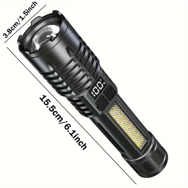 Heinast High Power LED Flashlight Powerful TYPE-C Rechargeable COB Flashlight With Side Light Torch For Outdoor Camping Hiking - Image 16