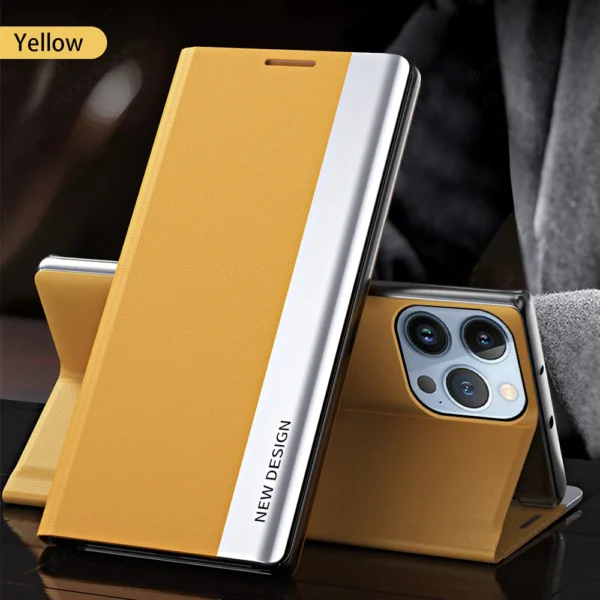 For Iphone 15 Pro Max Case Luxury Plating Leather Flip Cover For I Phone 15 Iphone15 ProMax 15Pro Plus Magnetic Stand Book Coque - Image 9
