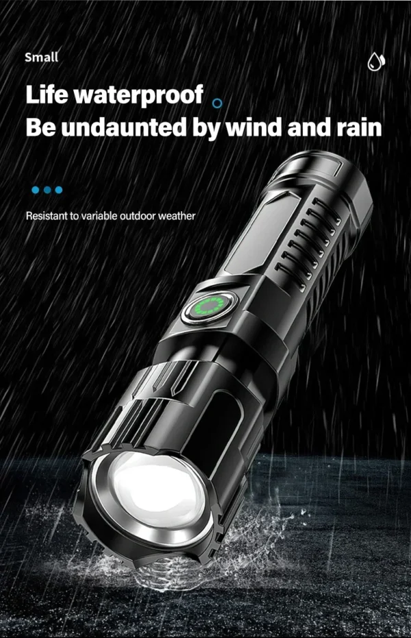 High Strong Power Led Flashlights 2000LM Tactical Torch with Display Light USB Charging Camping Fishing Emergency Zoom Lantern - Image 19