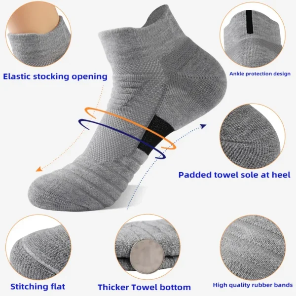 1/3 Pairs Anti-slip Football Socks Men Cotton Sock Short Long Tube Soccer Basketball Sport Socks Breathable Deodorous Sock 39-45 - Image 24