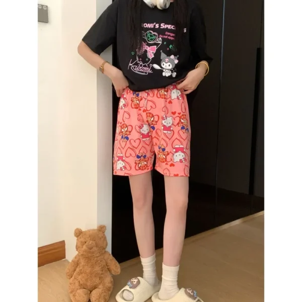 New KT Pajama Pants Woman Kawaii Home Shorts Summer Anime Loose Elastic Waist Girls Sleeping Homewear Soft Fashion Pant Gifts - Image 6