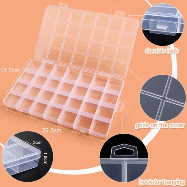 Transparent Storage Container Jewelry Box Clear Plastic Organizer Box Empty Earring Storage Organizer Display Case for Beads - Image 3
