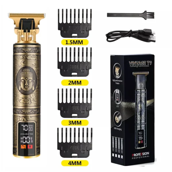 T9 LCD Electric Hairdresser Oil Shaving Head Electric Pusher Carving Electric Pusher Clipper Hair Precision Trimmer for Men Care - Image 15