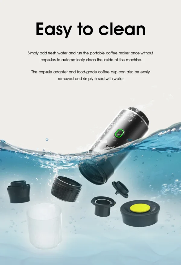 Wireless Electric Portable Espresso Coffee Machine for Car & Home Camping Coffee Maker 3-in-1 Capsule Powder Travel Coffee Maker - Image 24