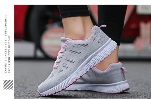 Women Casual Shoes Fashion Breathable Walking Mesh Flat Shoes Sneakers Women 2021 Gym Vulcanized Shoes White Female Footwear - Image 21