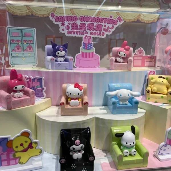 Sanrio Sitting Doll Series Blind Box Cute Sofa Cinnamoroll Hello Kitty Kuromi Mymelody Pachacco Mystery Box Kid Toy SurpriseGift - Image 16