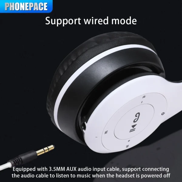 Stereo P47 Headset 5.0 Bluetooth Headset Folding Series Wireless Sports Game Headset for iPhone XiaoMi - Image 8