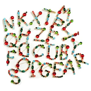 CINDY XIANG 26 Letters Rhinestone Alphabet Brooch Letter Pin Colorful Design Fashion Jewelry ABC Pin High Qulaity Winter Gift