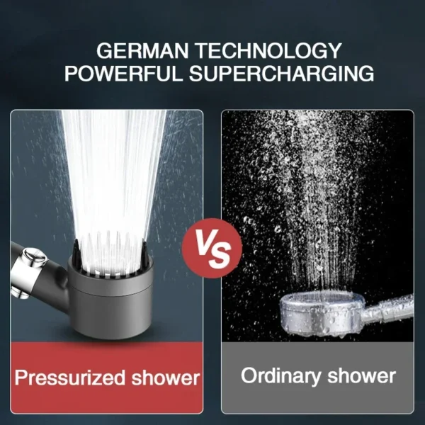 High Pressurized Filter Shower Head 3-mode Adjustable Spray with Massage Brush Rain Faucet Bathroom Accessories - Image 5