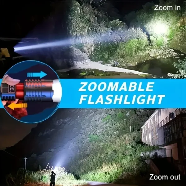 Heinast High Power LED Flashlight Powerful TYPE-C Rechargeable COB Flashlight With Side Light Torch For Outdoor Camping Hiking - Image 11