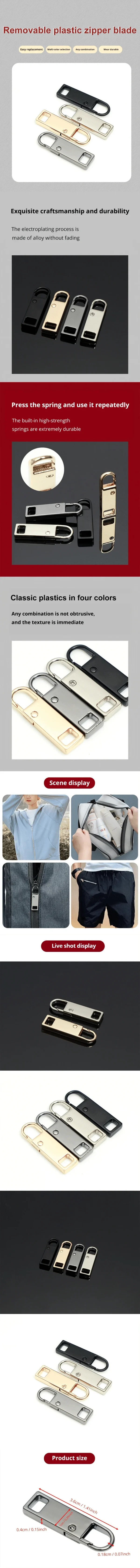 4pcs/8pcs Detachable Zipper Pull, Multi Color Replacement Zipper Accs For Jeans & Backpack, Sewing Tools - Image 10