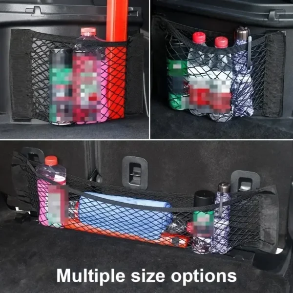 1pc Universal Car Storage Bag Double Mesh Trunk Storage Net, Car Built-in Storage Bag, Car Fire Extinguisher Fixed Net - Image 3