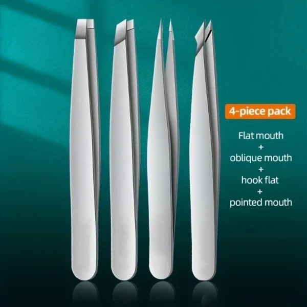4pcs Set Professional Tweezers Set Perfect For Eyebrow Hair Removal Splinter Very Effortless and Relaxed to Remove - Image 8