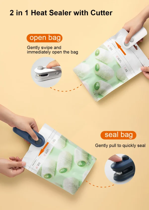 Mini Heat Bag Sealing Machine Package Sealer Bags Plastic Food Sealer Clip Bag Handheld Sealer Food Packaging Heat Sealer - Image 12
