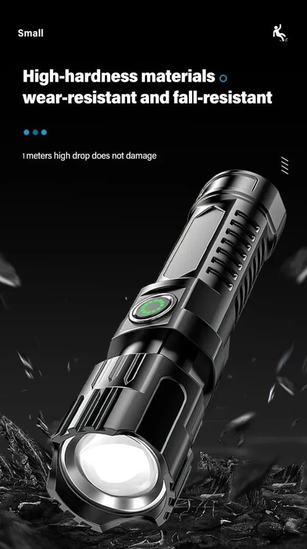 High Strong Power Led Flashlights 2000LM Tactical Torch with Display Light USB Charging Camping Fishing Emergency Zoom Lantern - Image 20